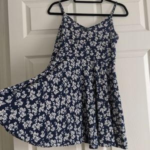 Blue Floral Print Sundress